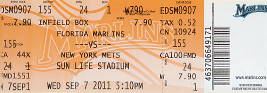 ドジャースカージナルス1979年チケット半券